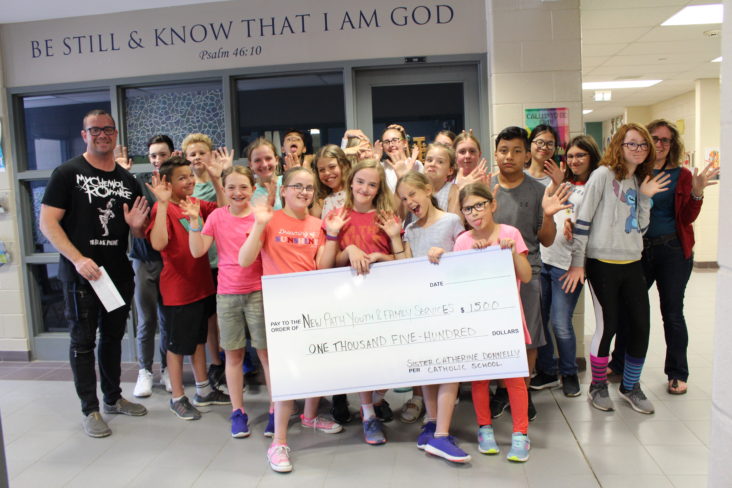 Students at Sister Catherine Donnelly Catholic School, St. Marguerite D’Youville Elementary School, St. Monica’s Elementary School, and Monsignor Clair Catholic Elementary School in Barrie donation